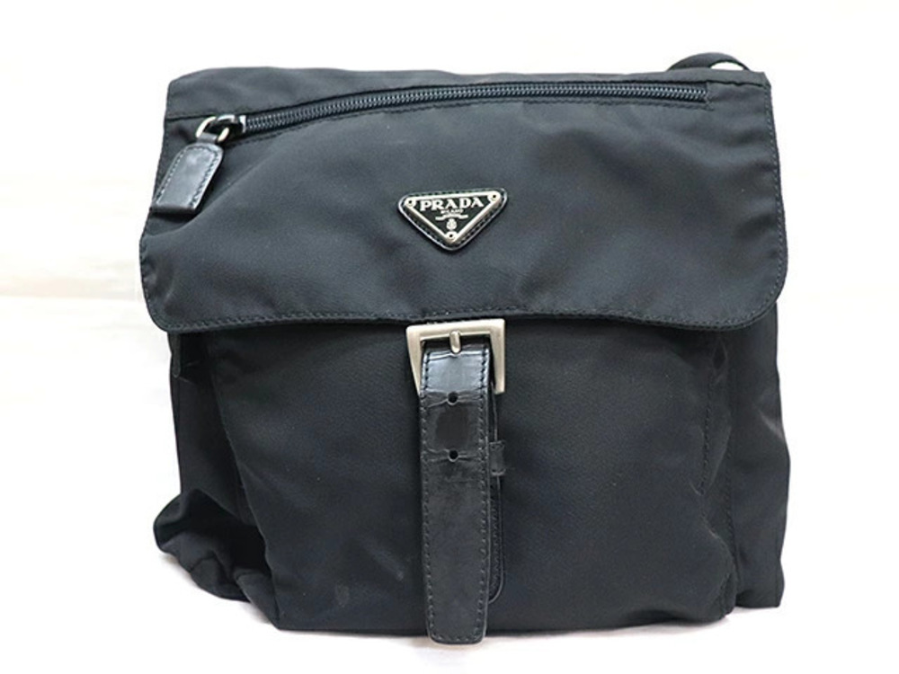 Prada Hobo Bag Calfskin Black